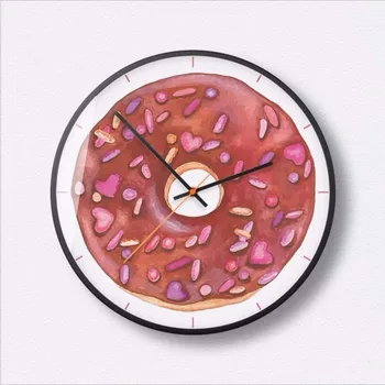

New 3D Wall Clock 12inch/14inch Donut Decorative Wall Clocks Modern Design Silent Movement Wall Clock Large Size Home Decoration