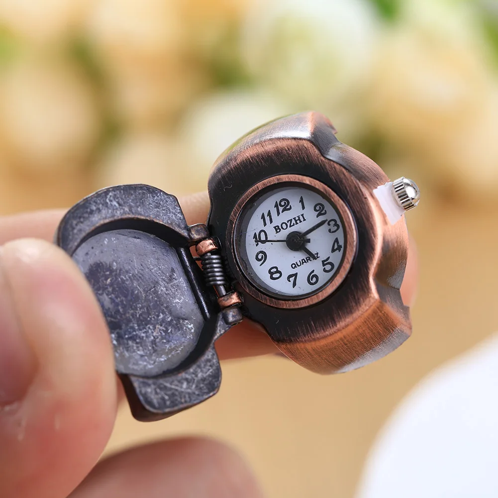 Кольцо на палец унисекс часы винтажные часы-ракушка пиратский череп дизайн Ретро Флип подарок антикварная мода