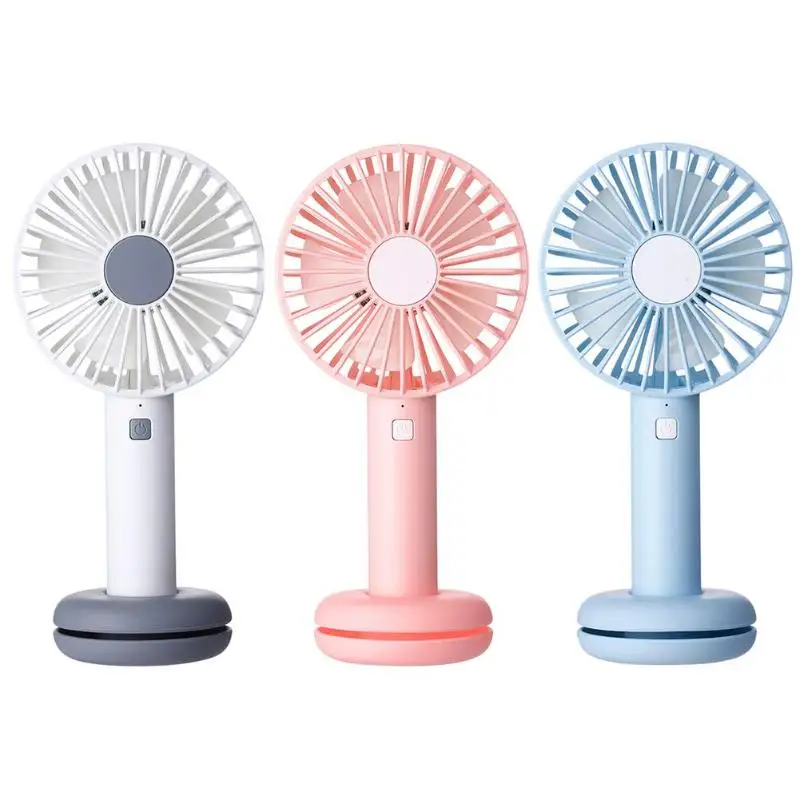 

Mini Handheld Fan USB Cooling Fan 3 Modes Speed Adjustable Ventilation Fan Ventilator with Cable Storage Base LED Light