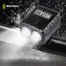 WOSAWE Double LED USB Rechargeable Bicycle Lights 2400 Lumen Waterproof Mtb Built-in Battery Bike Front FlashLights