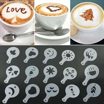 

Coffee Foam Spray Template Kitchen Gadgets Barista Stencils Garland Mold Cafe Accessories Coffee Printing Flower Model