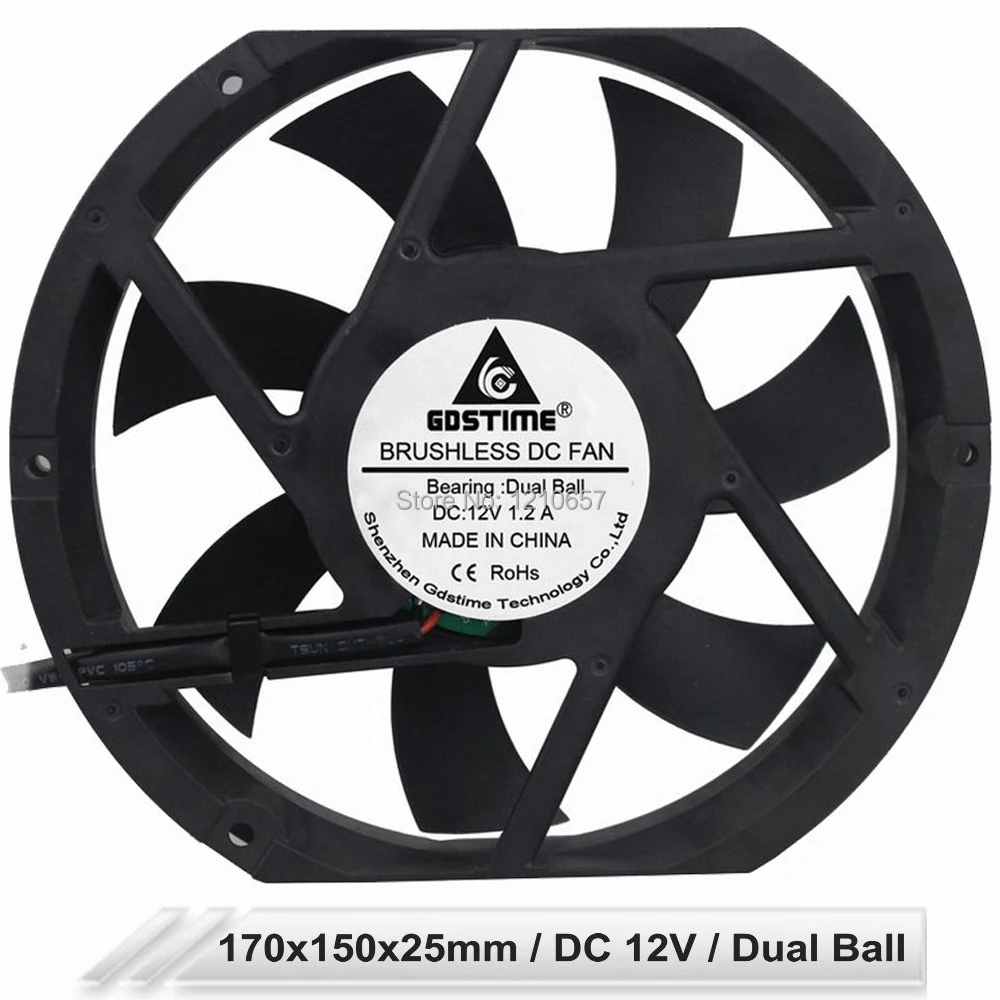 Gdstime 17225 172 мм x 150 25 DC 12 В двойной шарикоподшипник осевой промышленный охлаждающий