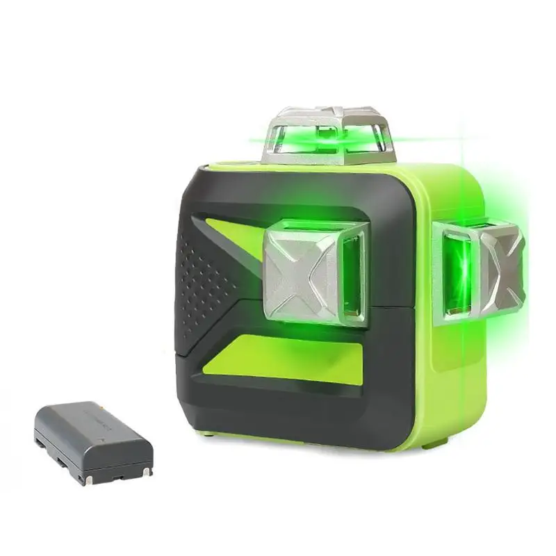 

12 Lines Balance Level 3D Cross Line Laser Level Self-Leveling 360 Vertical & Horizontal Green Beam USB Charge & Li-ion Battery
