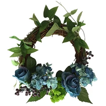 Wedding Wreath Faux Rose Artificial Wreath European-Style Simulation Rose Garland Wedding Holiday Ornaments Shooting Props