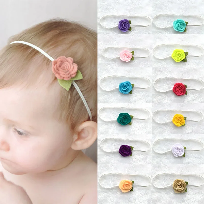 

21 Colors Children Elastic Cute Rose Flower Newborn Baby Photography Props Girls Adjustable Lovely Headwear 1PC