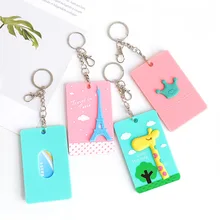 Lovely Access Control Card Set Portable Document Card Bag Student Bank Bus Neck Card Set