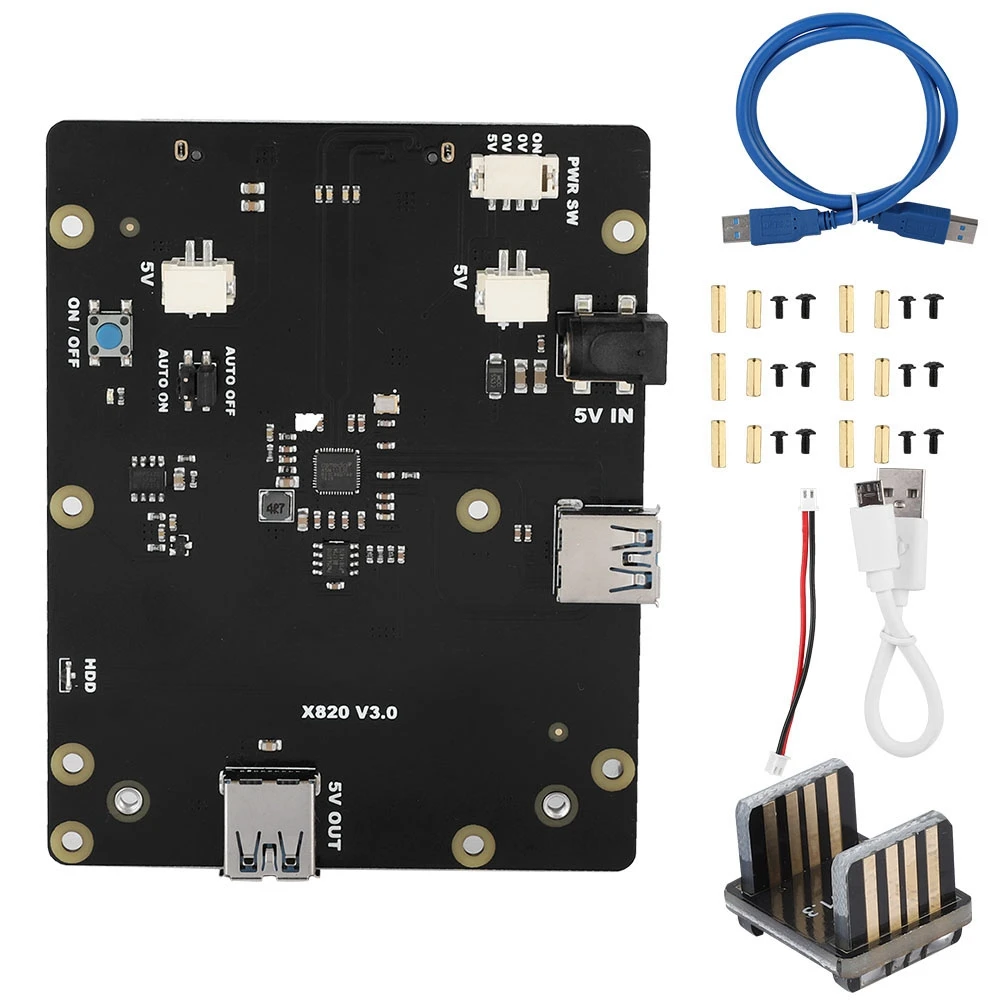 

2.5 Inch X820 V3.0 Storage Expansion Board with USB 3.0 Interface Kit for Raspberry Pi