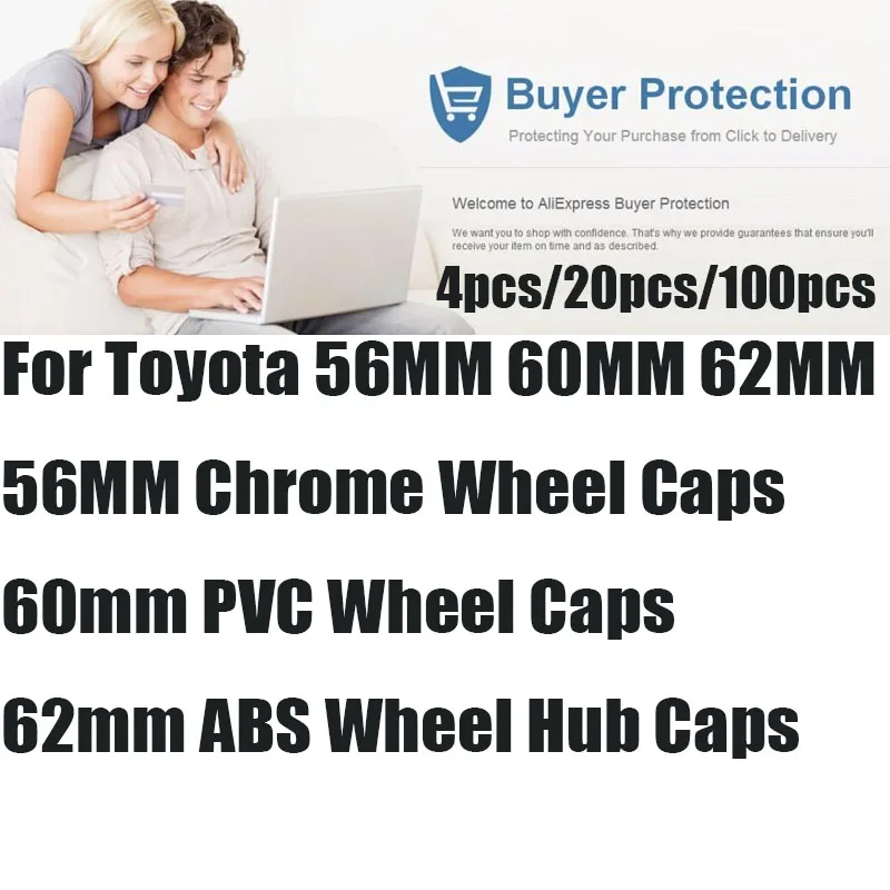 

Car wheel center hub caps 56mm/60MM/62mm auto badge emblem cover for Toyota Carolla Camry Reiz Sienna prius Land Cruiser