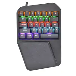 SUNROSE T660 Usb Проводная Механическая клавиатура для Pubg одиночный ручной синий переключатель подсветка клавиатура для телефона съемки игр