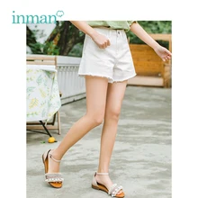INMAN, Новое поступление, летние, высокая талия, тонкие, корейская мода, студенческий стиль, все совпадают, а-силуэт, тонкие, женские, короткие джинсы