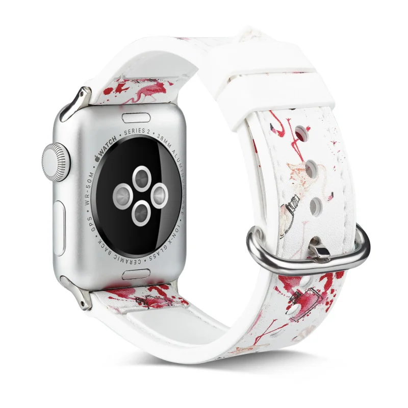 Ремешок из натуральной кожи с силикагелем для Apple Watch Series 5 4 3 2 1 Band 38 мм 42 40 44