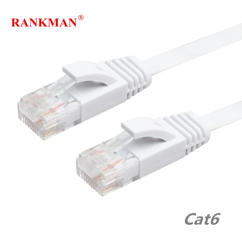 

Rankman Cat6 Lan Cable RJ45 Ethernet Patch Network Cord Flat Cord Line 500M for Router PC STB TV Switch Laptop