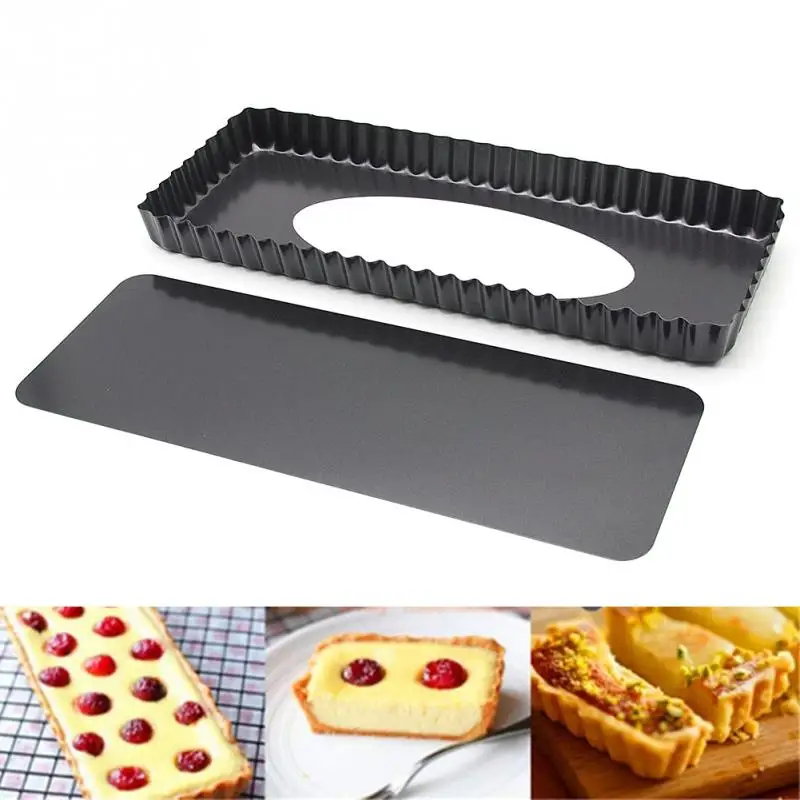 

Non-stick Fluted Tart Tin Baking Tray encounter Baking Cake Mold DIY Toast Bread Pans Cake Dishes Tray Mini Rectangular Mold