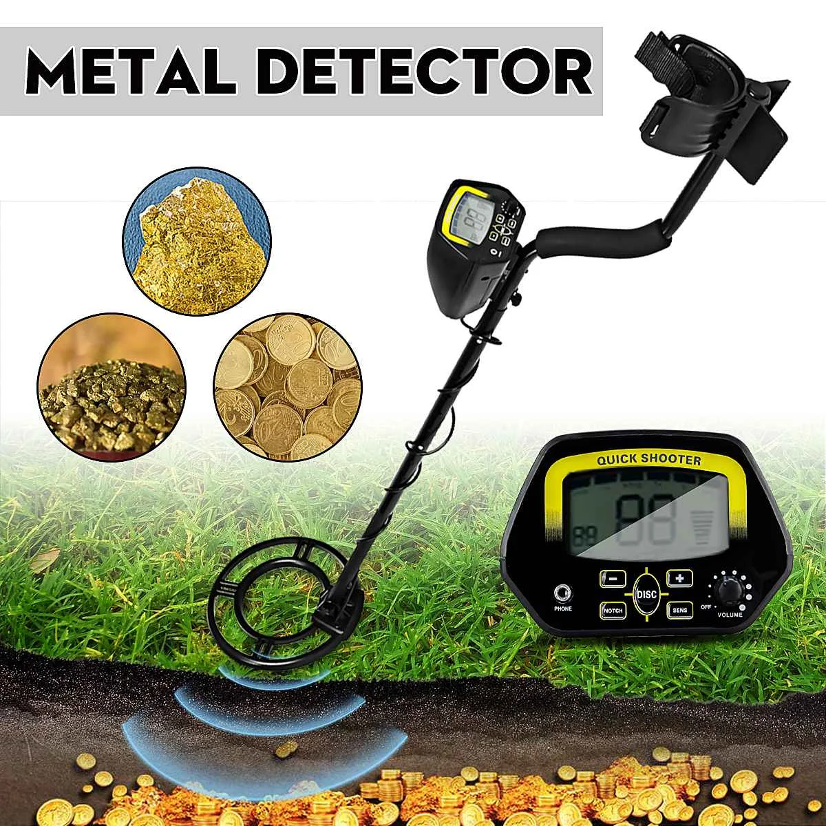

MD3030 Metal Detector Underground Gold Detector Metal Length Adjustable Treasure Hunter Seeker Portable Hunter Detector Tool
