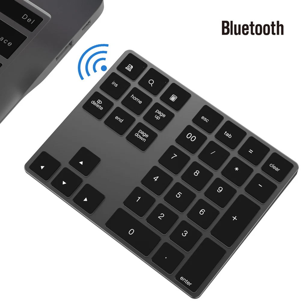 34 клавиши беспроводной Bluetooth мини цифровая клавиатура для Apple Android для MacBook ПК настольный ноутбук алюминиевый сплав Цифровой