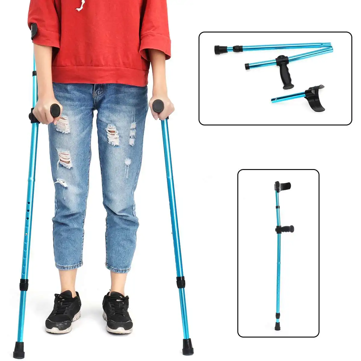 1 Pcs/2 Pcs قابل للتعديل الساعد الكوع العكازات الإبط تلسكوبي الأزرق للطي عصي للمشي الألومنيوم التنزه الإرتحال البولنديين 1 Pcs/2 Pcs قابل للتعديل الساعد الكوع العكازات الإبط تلسكوبي الأزرق للطي عصي للمشي الألومنيوم التنزه الإرتحال البولنديين