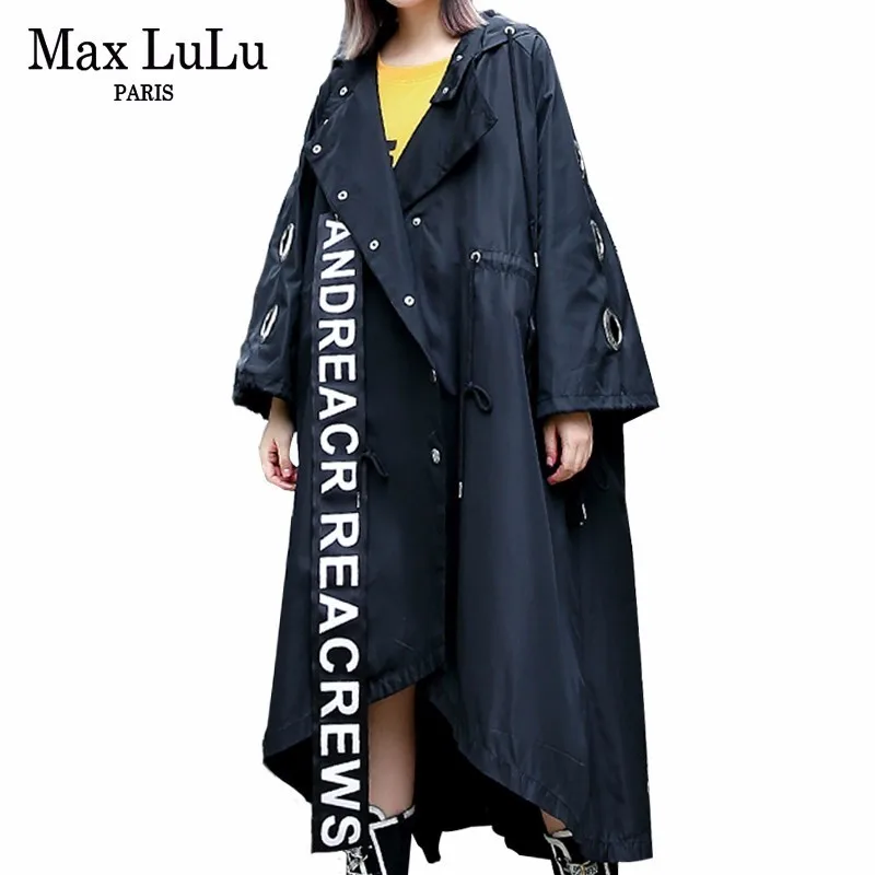 Max LuLu/весна 2019 роскошная Корейская Дизайнерская Женская ветровка в стиле панк с 3d