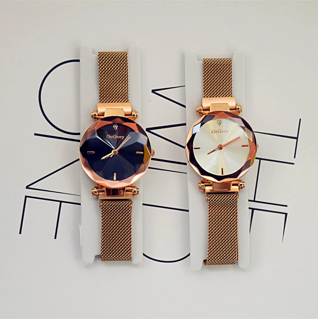 

Gogoey Women's Watches 2019 Fashion Ladies Watches Magnetic Stainless Steel Women Watch Luxury Rose Gold Crystal Watch for Women
