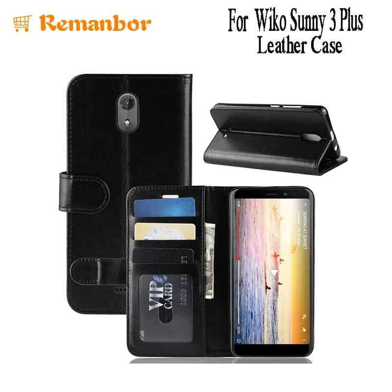 Remanbor For Wiko Sunny 3 Plus PU Leather Flip Wallet Case With Card Pocket Phone Cover Book Coque | Мобильные телефоны и