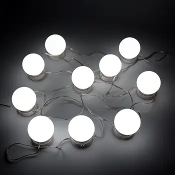 

10pcs Makeup Mirror Vanity LED Light Bulbs Kit Adjustable Brightness lights Cosmetic Lighted Make up Mirrors USB Charging