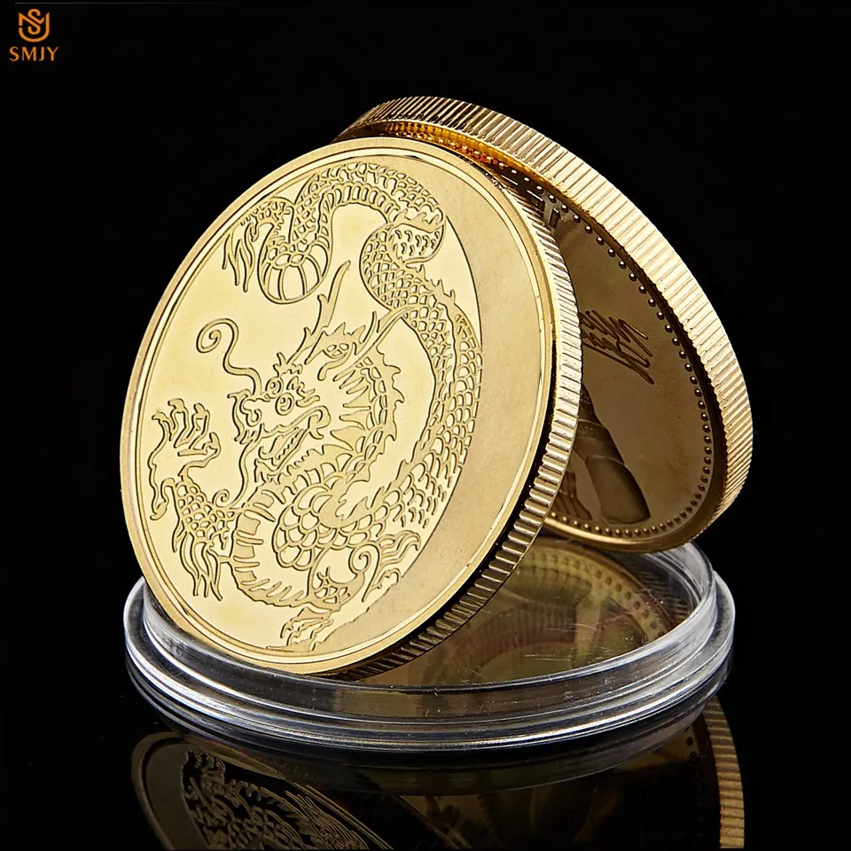 Сувенирная монета 2014 оптовая продажа китайский зодиак летающий дракон элемент