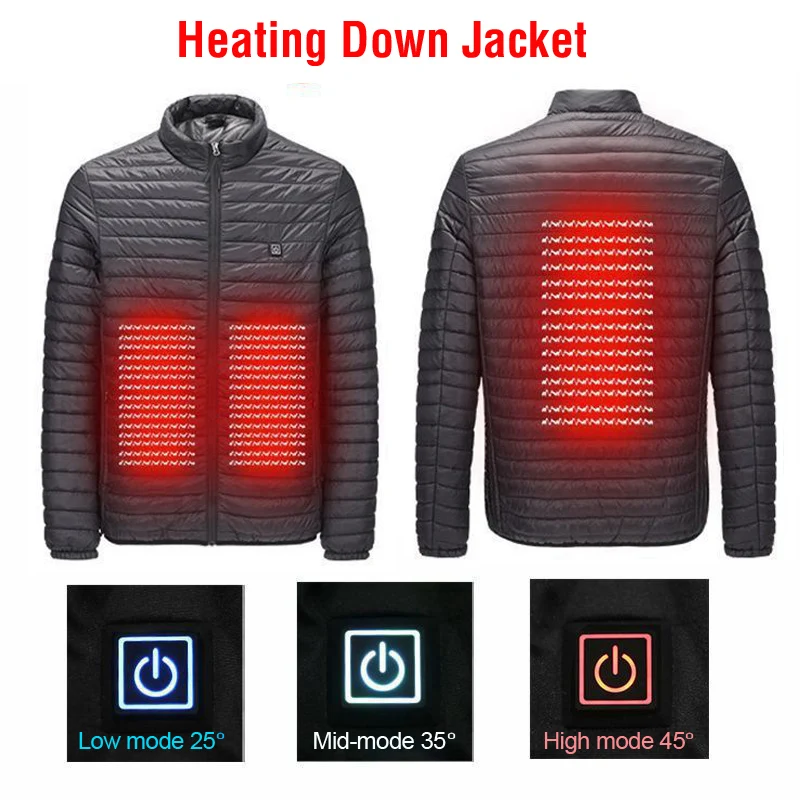 

THE ARCTIC LIGHT Men's Winter USB Heated Jacket Outdoor Hiking Winter Body Warm Jacket Electric Heating Warm Coat Clothes