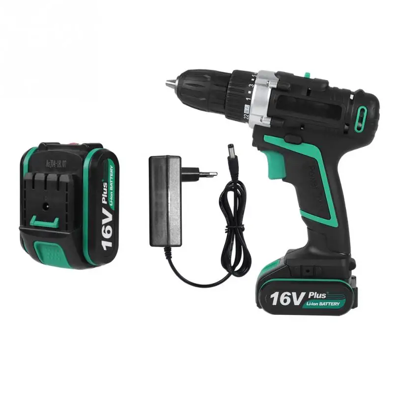 

16V Battery Powered Chargeable Hand Power Electric Drill Mini Cordless Electric Screwdriver Drill Kit Power Tools