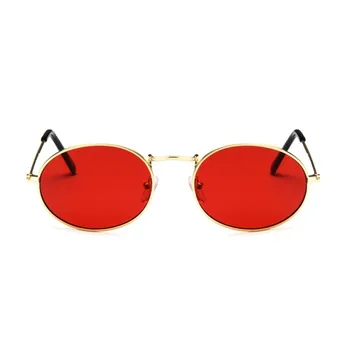 Retro Oval Sunglasses Women 2019 Luxury Brand Designer Vintage Small Black Red Yellow Shades Sun Glasses