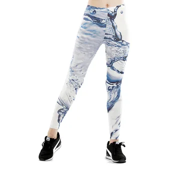 

2019 Women New Fashion 3D Digital Elastic Slim Sexy Leggings Printed Water Drop Leggings Women Pants