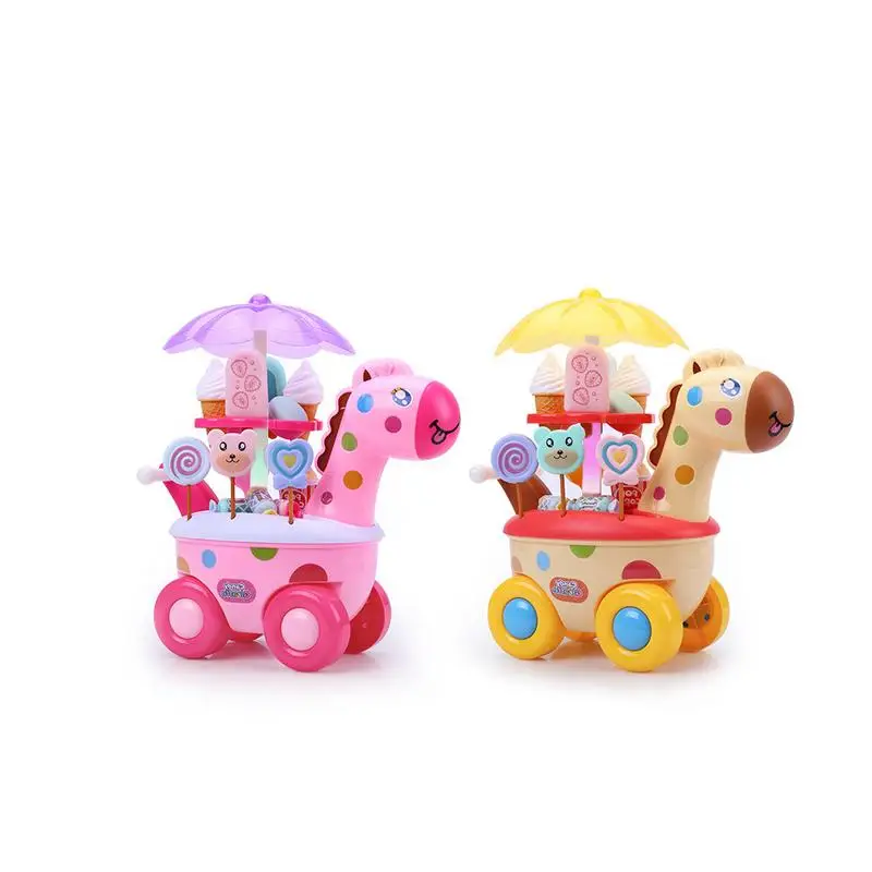 

Luxury 34PCS Giraffe Candy Trolley Set Toys Kid Pretend Play Household Vending Cart Simulation Candy Cart Trolley Toy Girls Gift