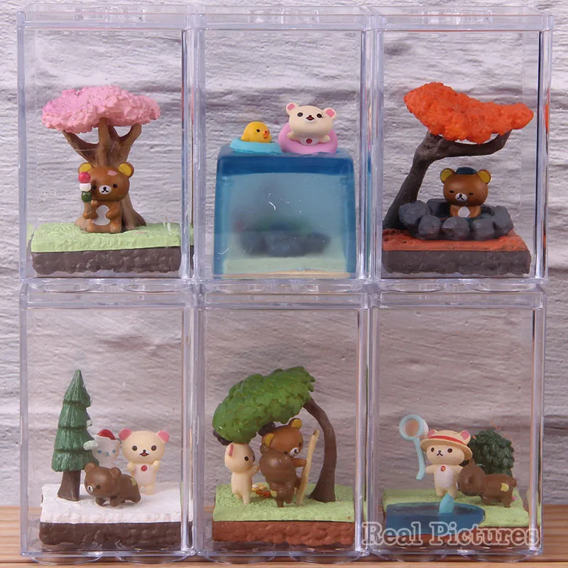 

Rilakkuma Seasonal Terrarium Lovely Cute Figure PVC Collectible Model Toy Doll 6pcs/set