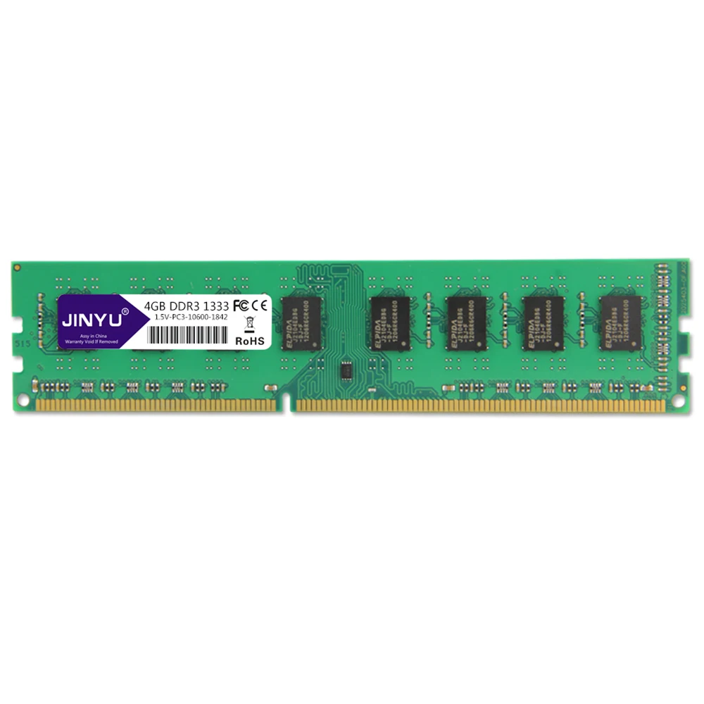 

JINYU DDR3 4G 1333MHz 1.5V 240Pin Desktop RAM Memory for AMD Motherboard
