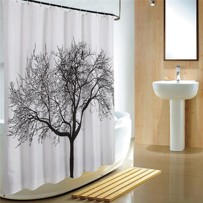 

Big Black Scenery Tree Design Bathroom Waterproof Fabric Shower Curtain WXV Sale