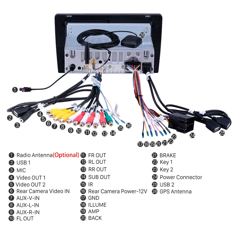 Sale Harfey 1Din Universal GPS Auto Stereo 1Din Android 8.0/8.1 10 inch Car Radio Touchscreen Head Unit HD 1080P Multimedia Player 5