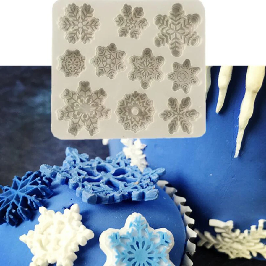 

1pc Fashion Forms DIY Silicone Christmas Xmas Snowflake Shape Cake Mold aking Cake Tool DIY Sugarcraft Decoration Tool