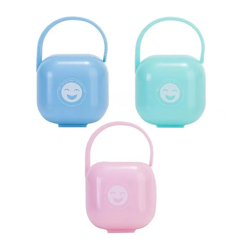 

Smile Face Pattern Dustproof Portable Baby Pacifier Safe Travel Storage Box Kid Nipple Mini Case Kid Pacifier Cradle Case Hold