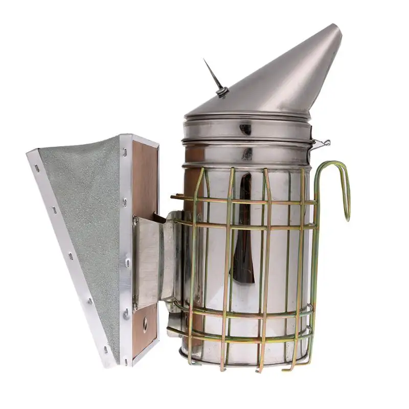 

Bee Hive Smoker Stainless Steel w/ Heat Shield Protection Beekeeping Tool