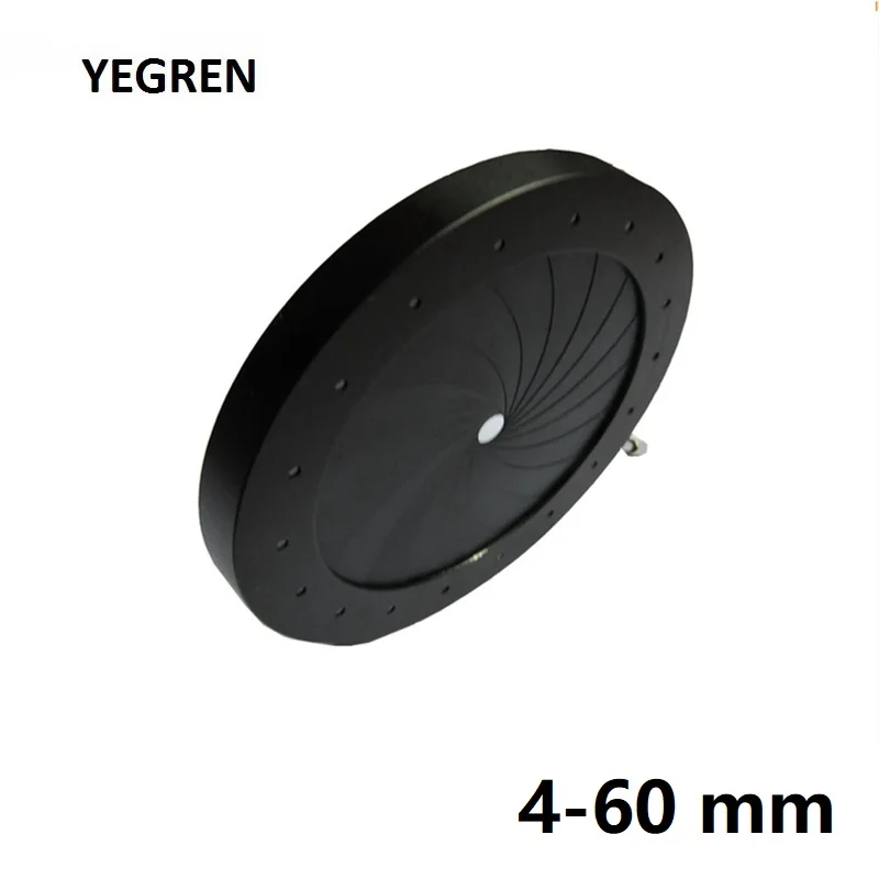 

4-60 mm Inner Diameter Zoom Iris Diaphragm Aperture Condenser for Camera Optical CCTV Lens Microscope Monitoring 18 Blades