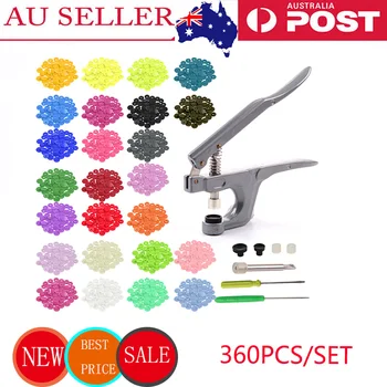 

Professional Fastener Snap Pliers & 360pcs T5 Snap Poppers Plastic Buttons Kit