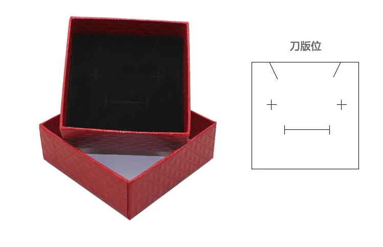1 Pcs Square Jewelry Organizer Engagement Ring for Brooch Necklace Bracelet Display Gift Box Holder Black Red White Kraft Paper