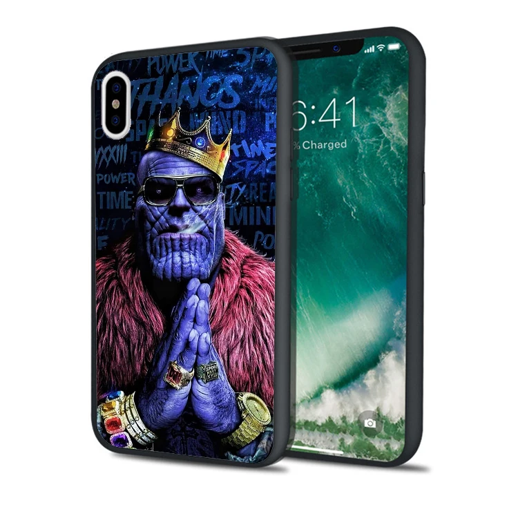 Fundas Thanos манга искусство Черный силиконовый чехол для телефона iPhone XS Max XR 10X7 8 Plus 5s 5