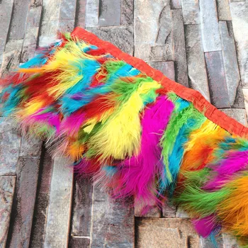 

Hot Selling 10Yards Beautiful Mixed Color natural Turkey fluff feathers ribbon 13-17 cm For Dress/Clothes Accessory Decoration