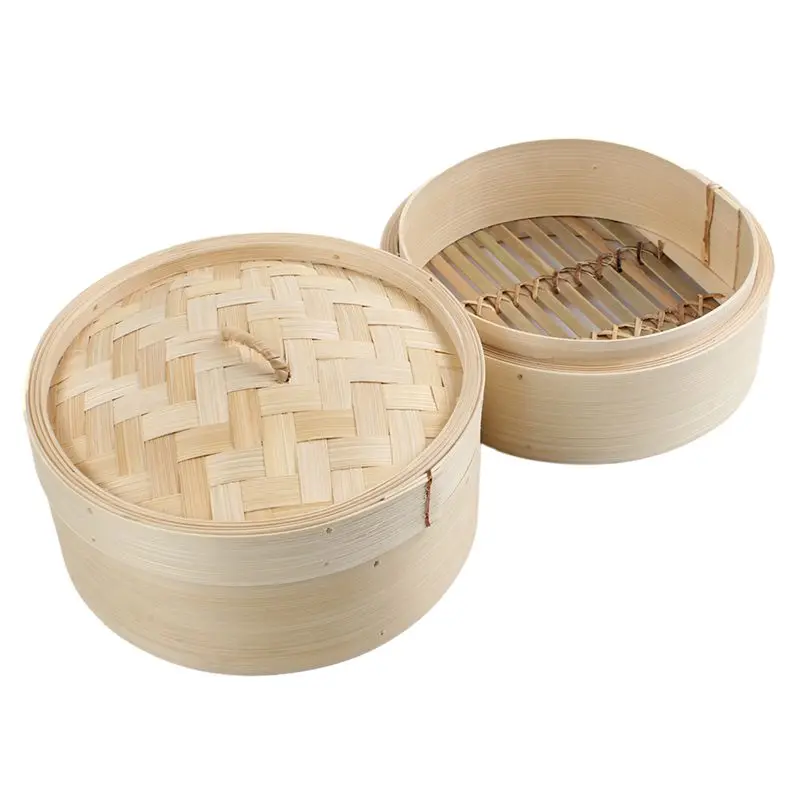 2 уровня 8 дюймовый бамбуковый пароход Dim Sum корзина рисовая паста плита набор с