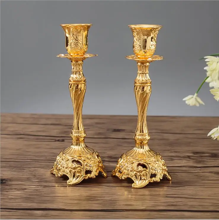 2PCS/ pair Europe metal candle stand god candlesticks metal antiques table home decoration candle holders