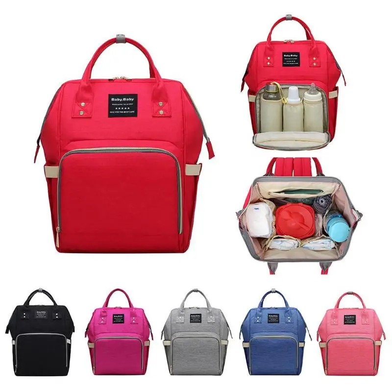 

Hot Diaper Bag Large Capacity Baby Travel Backpack Waterproof Large Solid Handbag Baby Nappy Bags Mummy Bag