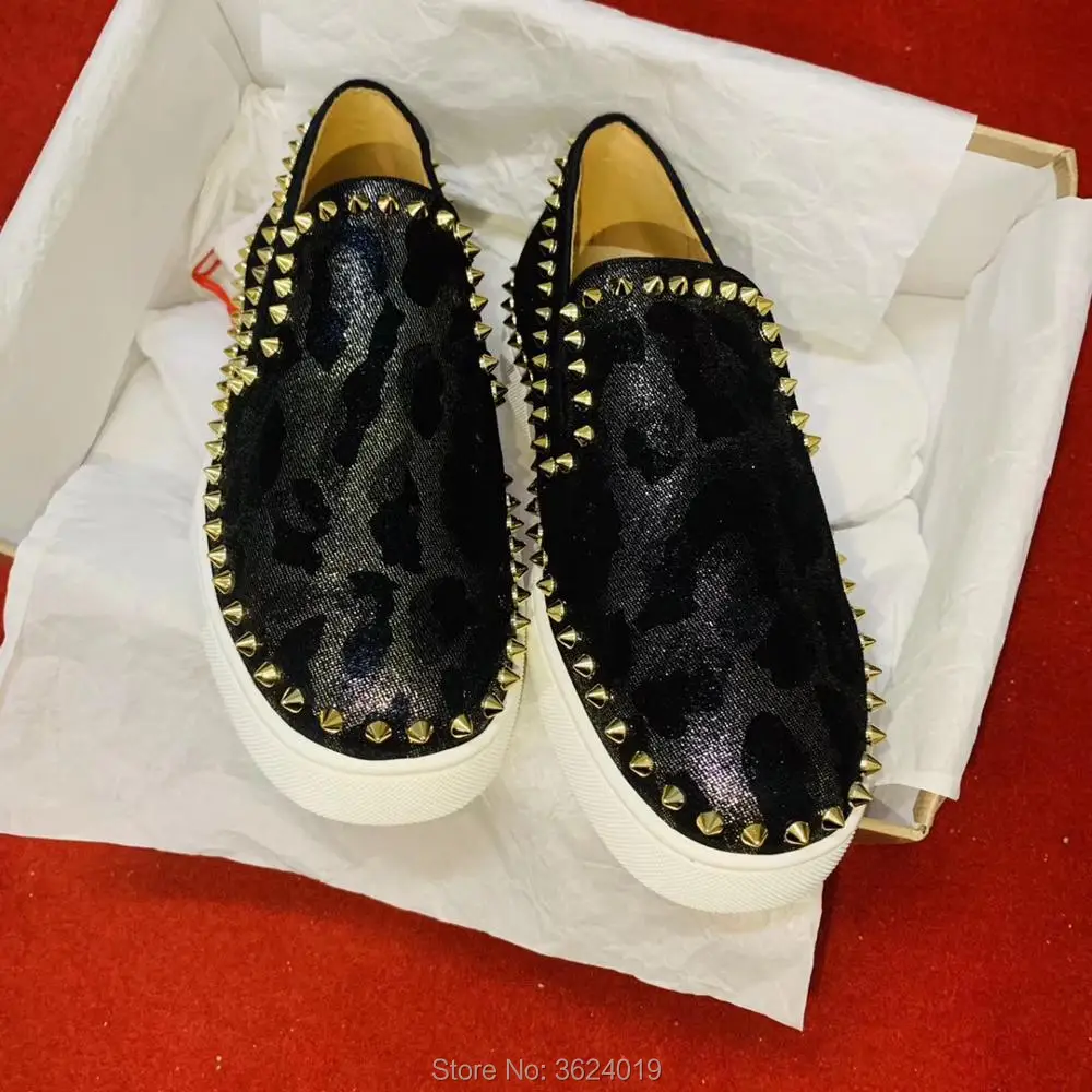 Herbst Leder Nieten Untere Gold Für Flache Müßiggänger Rote und schwarze hohe Sneakers aus Leder für Herren
