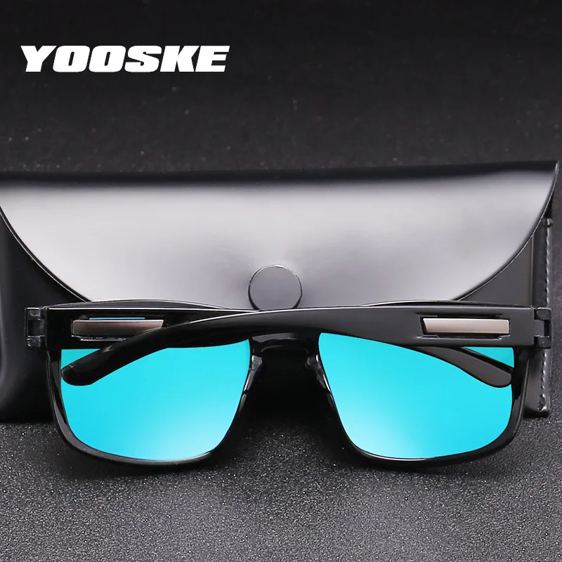 YOOSKE поляризационные солнцезащитные очки, мужские винтажные брендовые дизайнерские классические квадратные солнцезащитные очки для вождения, мужские уличные ретро очки, UV400
