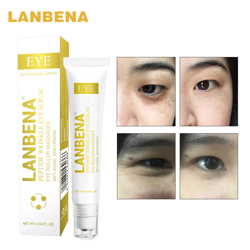 Buy 3 Get 1 Gift Lanbena Peptide Anti Aging Eye Serum And Snail Repair Eye Cream 3 Set +24k Facial Serum Day Cream Eye Cream