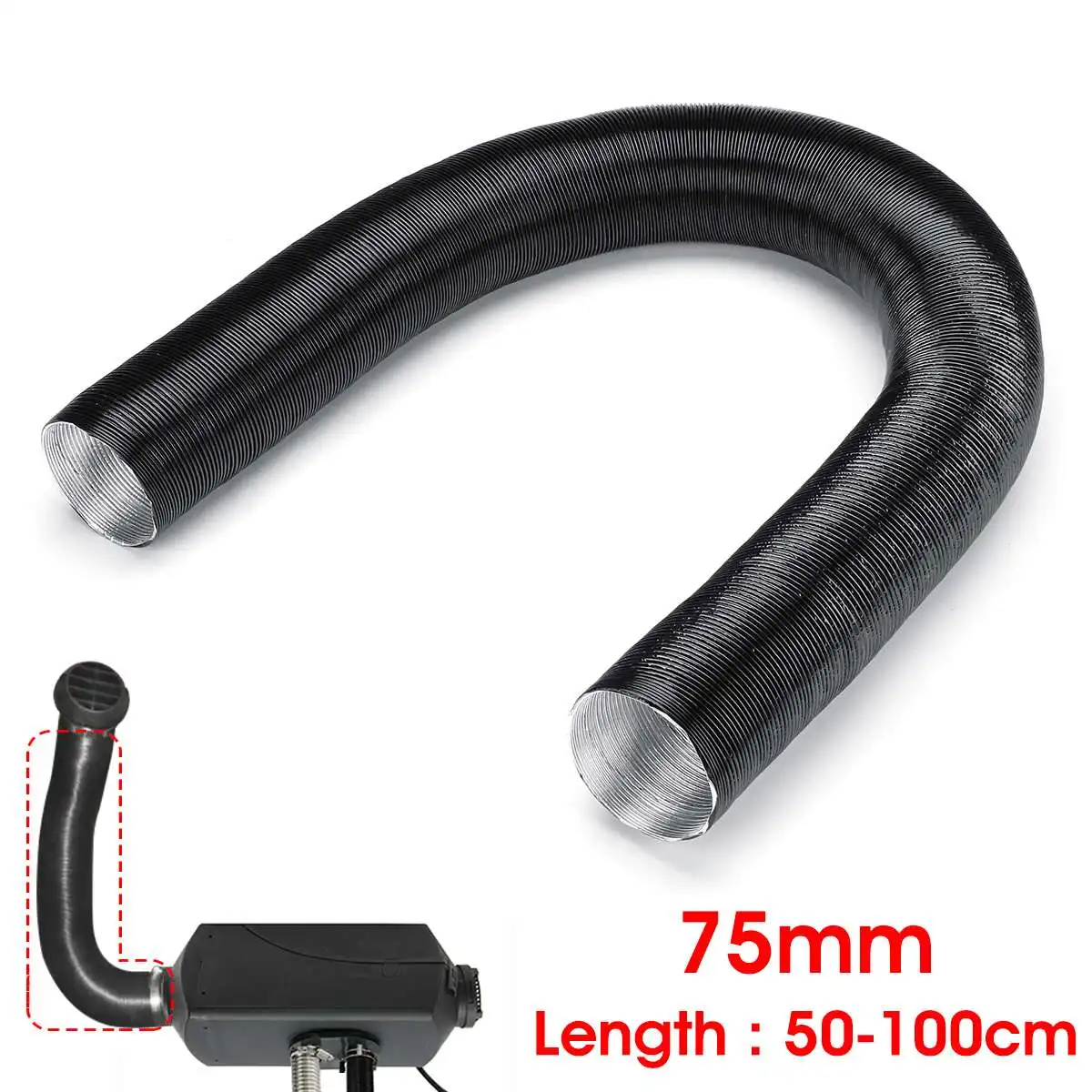 

75mm/60mm Air Pipe for Diesels Heater Ducting Hose Intake Outlet Tube for Webasto Dometic Planer