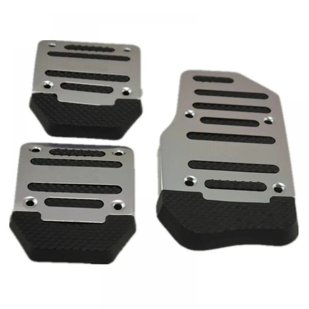 

3 pcs Non-Slip Auto Car Pedal Brake Pads Universal Aluminum Manual Transmission Car Pedal Cover Set Kit Car Accessories